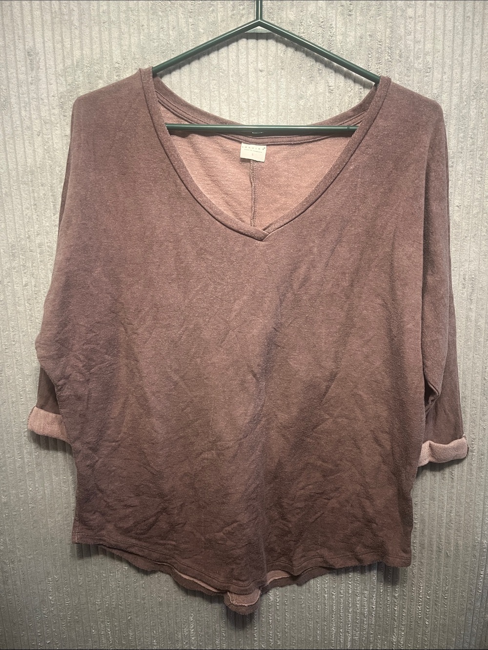 Tresics Mauve Relaxed V-Neck Sweatshirt small